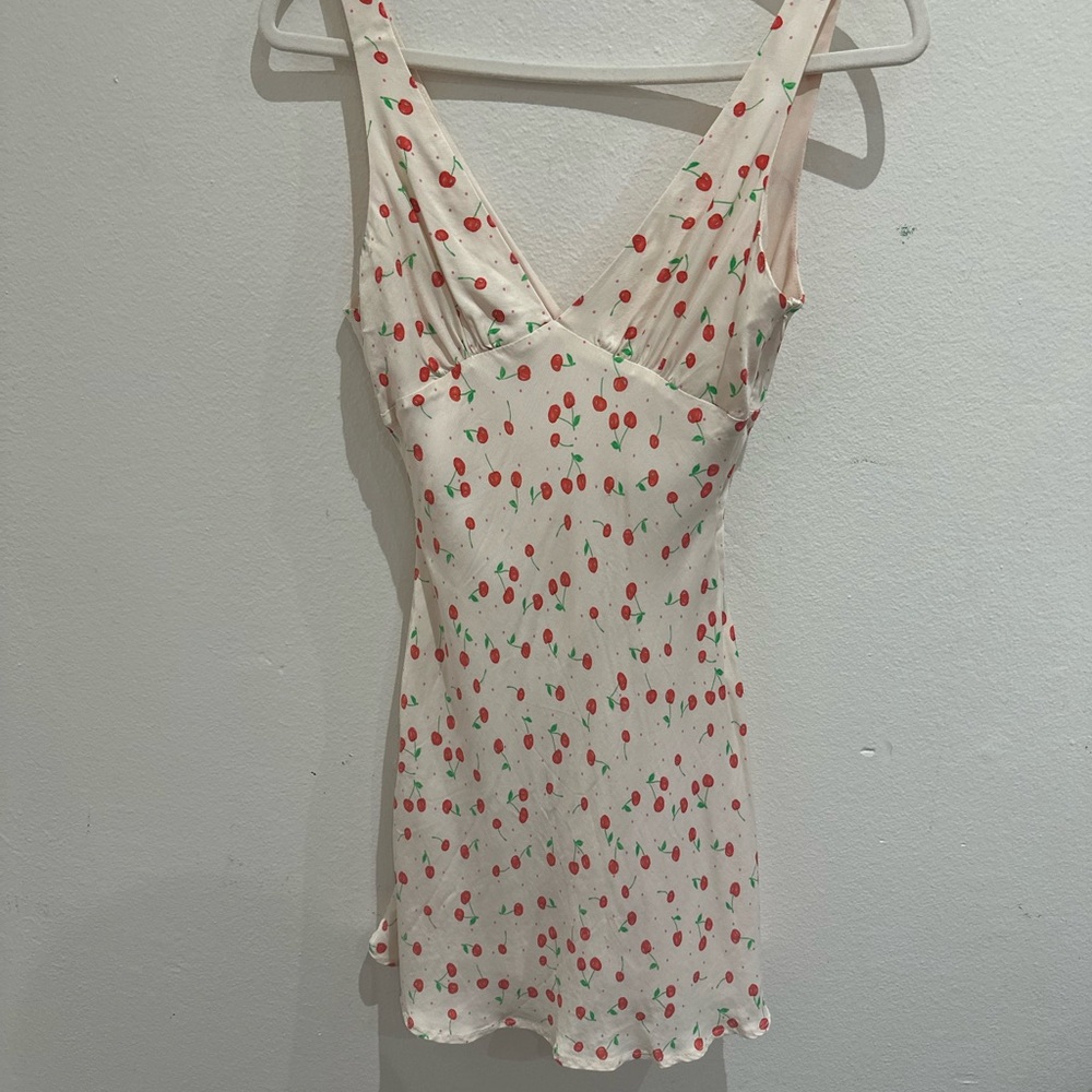 Zara Cream Cherry Print Chemise